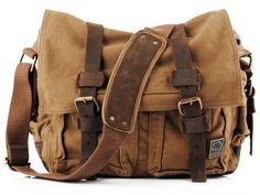 tan & brown messenger bag