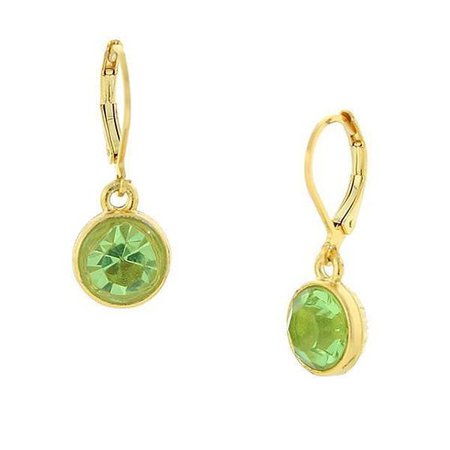 14K Gold-Dipped Peridot Green Faceted Drop Earrings