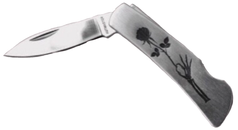 Rose and Skeleton hand Knife