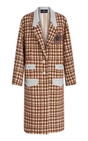 Checkered Wool-Blend Coat By Etro | Moda Operandi