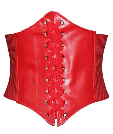 Alivila.Y Fashion Faux Leather Underbust Waist Belt Corset A13-Red at Amazon Women’s Clothing store: