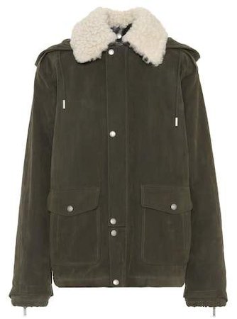 Fur-trimmed cotton jacket