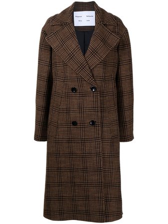 Proenza Schouler White Label check-pattern double-breasted coat - FARFETCH
