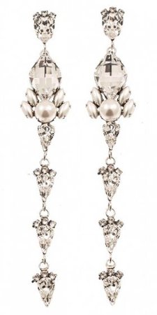 Escluso Jewelry - Chic Pearl and Swarovski Earrings