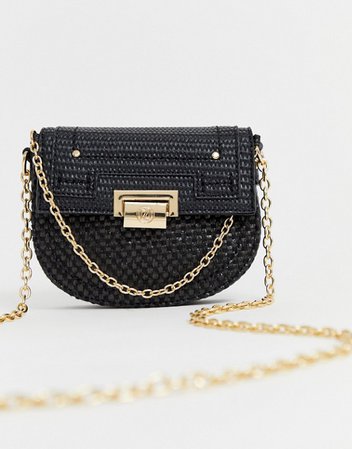 River Island crossbody bag with chain detail in black | ASOS