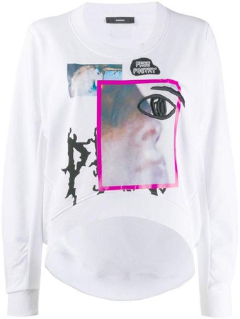 graphic print cropped sweatshirt