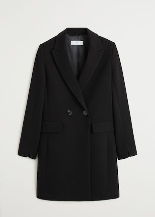 Double-breasted coat - Women | Mango USA black