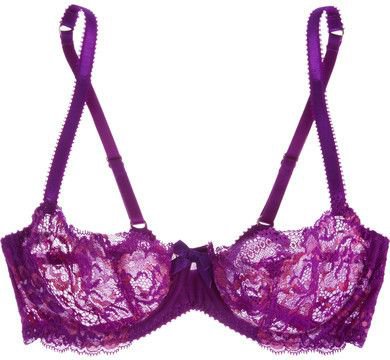 L'Agent by Agent Provocateur Adlina Embroidered Lace Balconette Bra