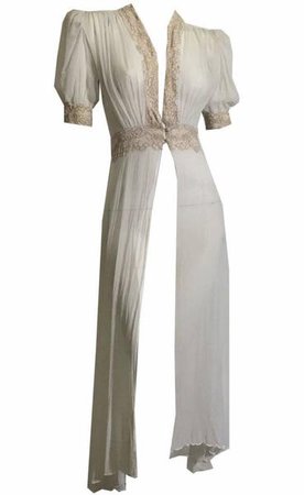 Candlelight Silk Lace Edged Lingerie Robe circa 1930s – Dorothea's Closet Vintage