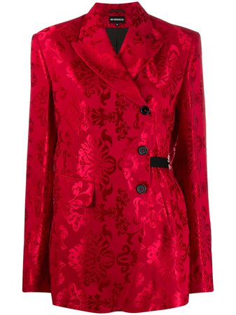 Red Ann Demeulemeester Floral Jacquard Blazer | Farfetch.com