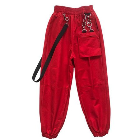 red cargo pants