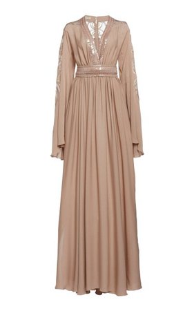Draped Sequin Silk-Blend Maxi Dress By Elie Saab | Moda Operandi