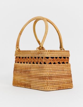ASOS DESIGN rattan structured basket bag | ASOS