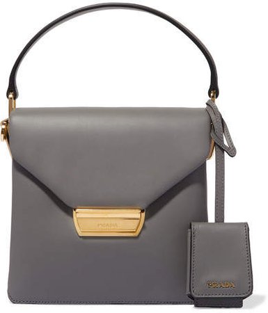Ingrid Small Leather Shoulder Bag - Gray