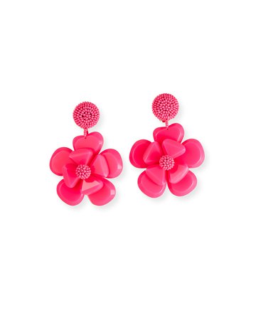 Sachin & Babi Plastic Flower Clip-On Earrings
