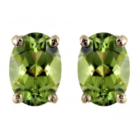 9ct yellow gold 7mm x 5mm oval peridot stud earrings - Jewellery from Mr Harold and Son UK