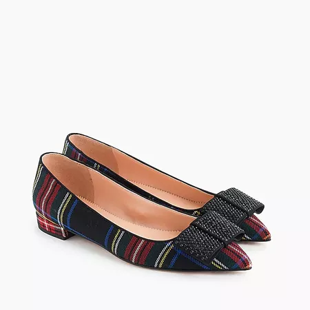 Pointed-toe flat with bow in tartan : Women just in | J.Crew