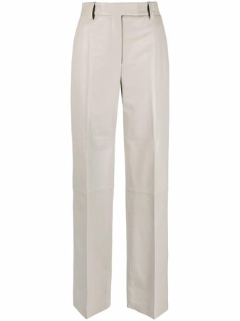 There Was One Tailored wide-leg Leather Trousers - Farfetch
