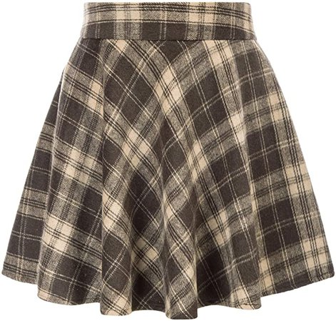 Short Brown Plaid Skirt