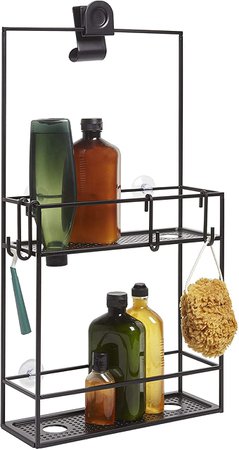 Amazon.com: Umbra 023461-040 Cubiko Shower Caddy, Black Metal Shower Caddy Over the Shower Head: Home & Kitchen
