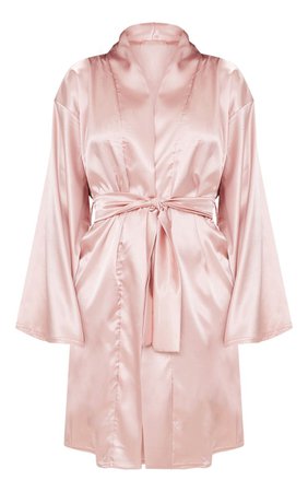 Dusty Pink Satin Robe | Nightwear & Onesies | PrettyLittleThing