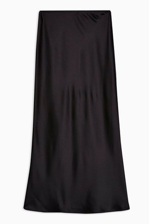 Black Satin Bias Maxi Skirt | Topshop