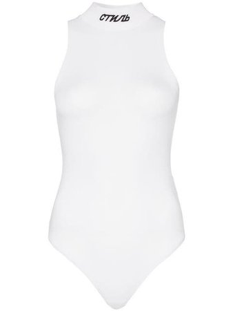 Heron Preston white sleeveless high neck bodysuit $93 - Buy Online - Mobile Friendly, Fast Delivery, Price