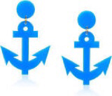 blue anchor earrings