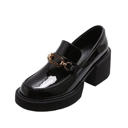 NAUSK New Women Loafers College style Leather Platform Shoes Casual Metal Buckle Shoes Ladies Fashion All match Mary Jane Shoes|Women's Flats| - AliExpress