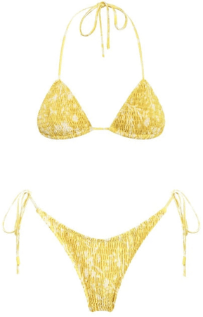 yellow triangle bikini