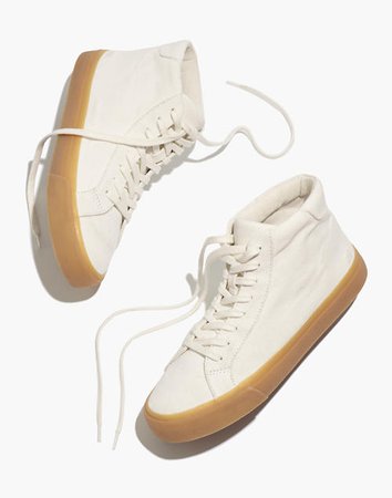 Sidewalk High-Top Sneakers in Recycled Canvas white