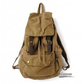 Large-capacity bag, leisure travel backpack, army green & Khaki - E-CanvasBags