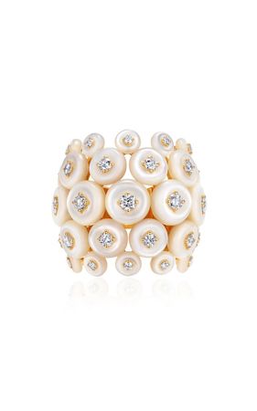 Galaxy 18k Yellow Gold Mother-Of-Pearl Diamond Ring By Fernando Jorge | Moda Operandi