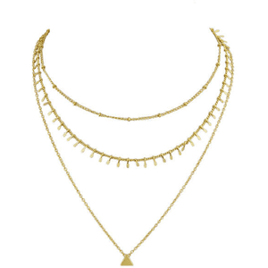 Gold Multi Layers Chain Necklace With Tassel for $5.00 available on URSTYLE.com