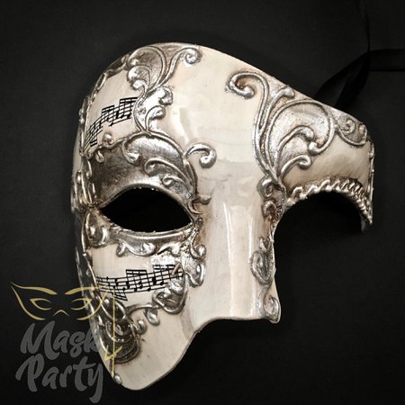 phantom of opera ivory silver mask