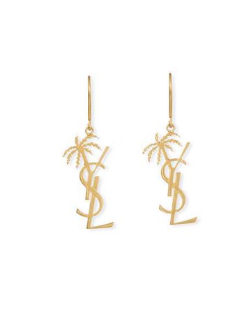 Saint Laurent Monogram Palm-Drop Earrings