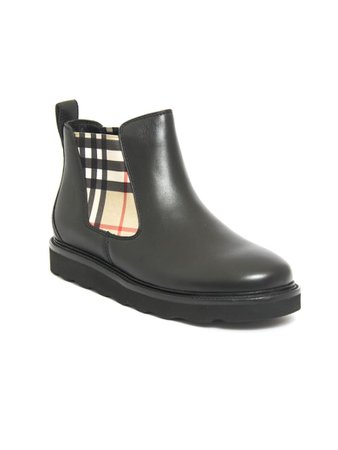 Burberry Burberry Vintage Check And Leather Chelsea Boots - Nero - 11036330 | italist
