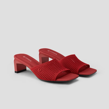 Square-Toe Block Heel Slide (Juliet) | Vivaia