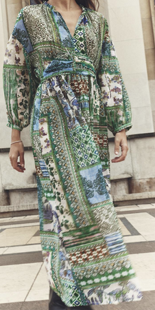 Zara PATCHWORK PRINT DRESS  $ 69.90