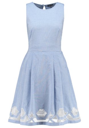 Casual light blue embellished dress sleeveless