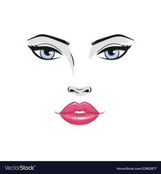 Womans Brown eyes red lipstick Face Art Faux Canvas Print | Zazzle | Face art, Doll face paint, Big eyes art