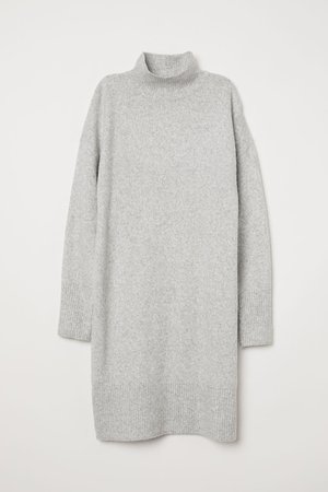 Вязаное платье - Серый меланж - Женщины | H&M RU