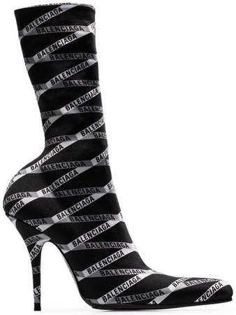 Balenciaga black Round 110 monogram print boots $1,650 - Buy Online - Mobile Friendly, Fast Delivery, Price