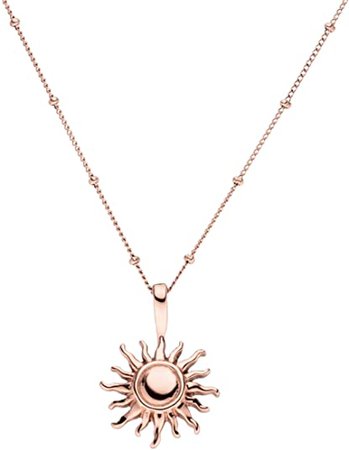 PURELEI ® Sun Halskette (Gold, Silber & Rosegold) Mit Sonne Anhänger (40 cm Länge) (Rosegold): Amazon.de: Schmuck
