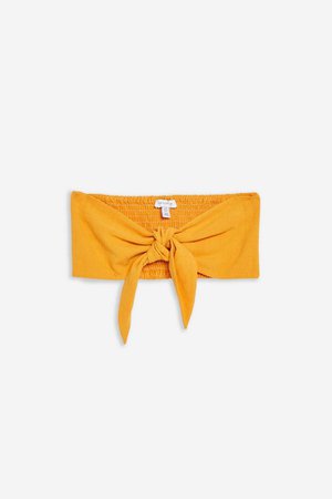 Bandeau Top With Linen Yellow | Topshop