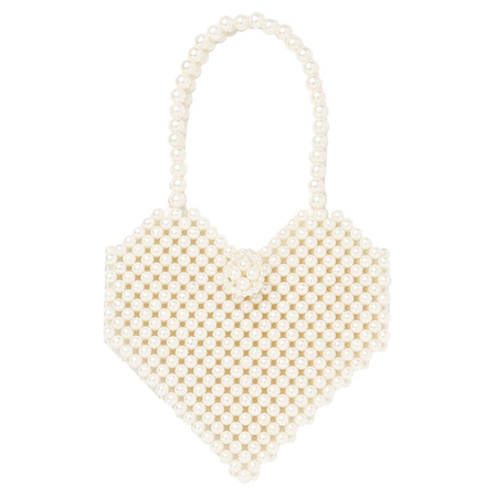 pearl heart-shaped bag