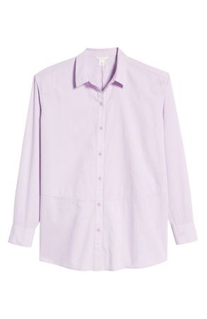 Caslon® Cotton Button-Up Tunic Blouse | Nordstrom