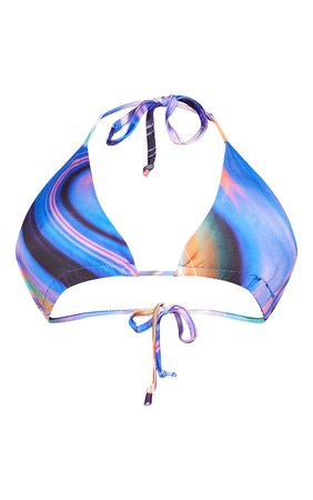 Shape Purple Marble Slinky Triange Bralet | PrettyLittleThing CA