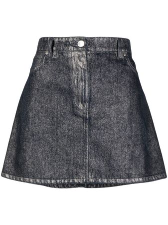 MSGM Glittered Denim Skirt - Farfetch