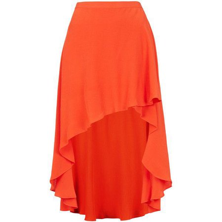 orange hi lo wrap skirt